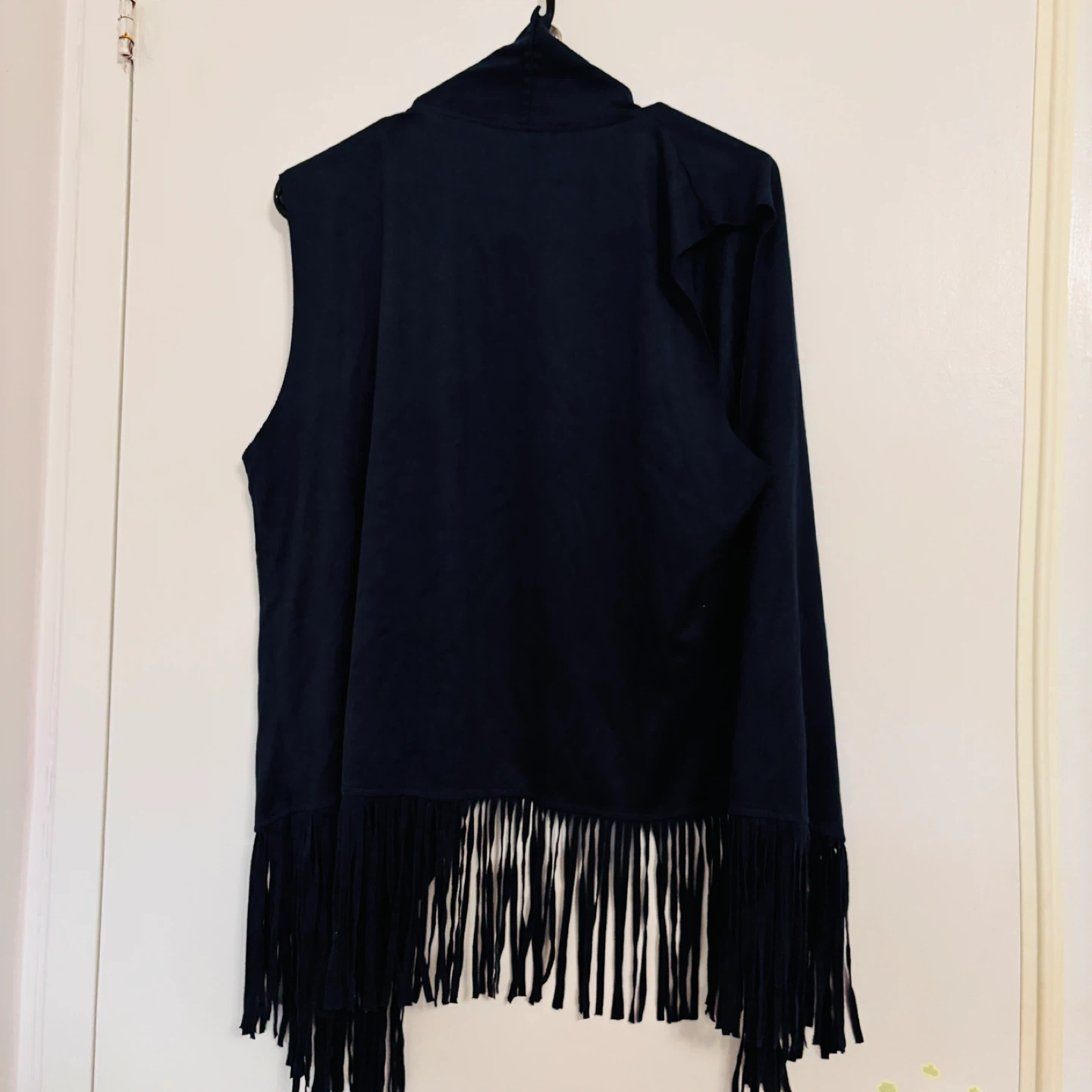 Navy Fringe Vest - photo 3