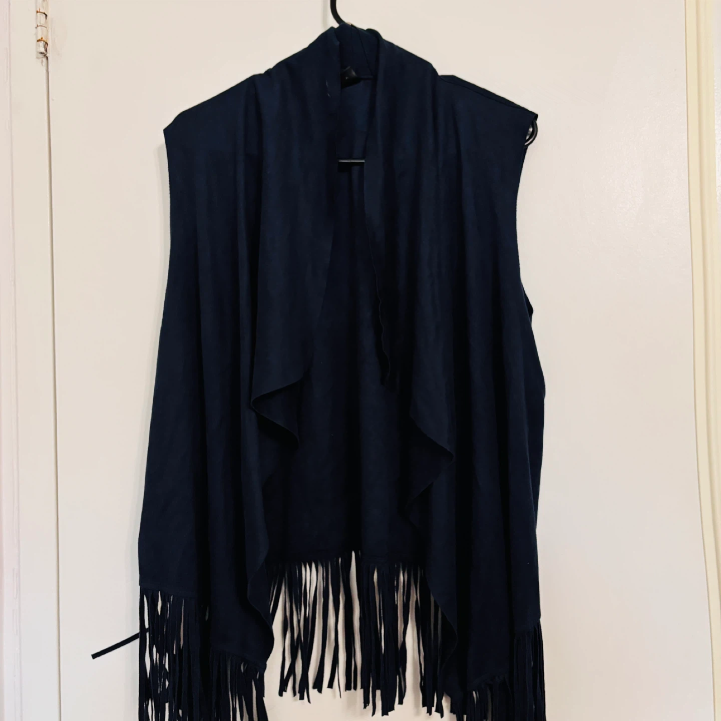 Navy Fringe Vest - photo 2