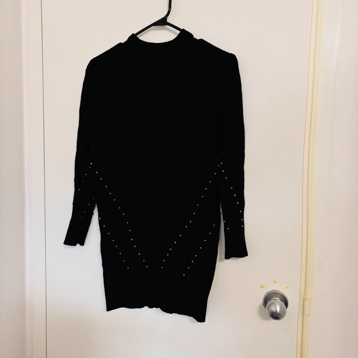 Black Studded Sweater Dress
