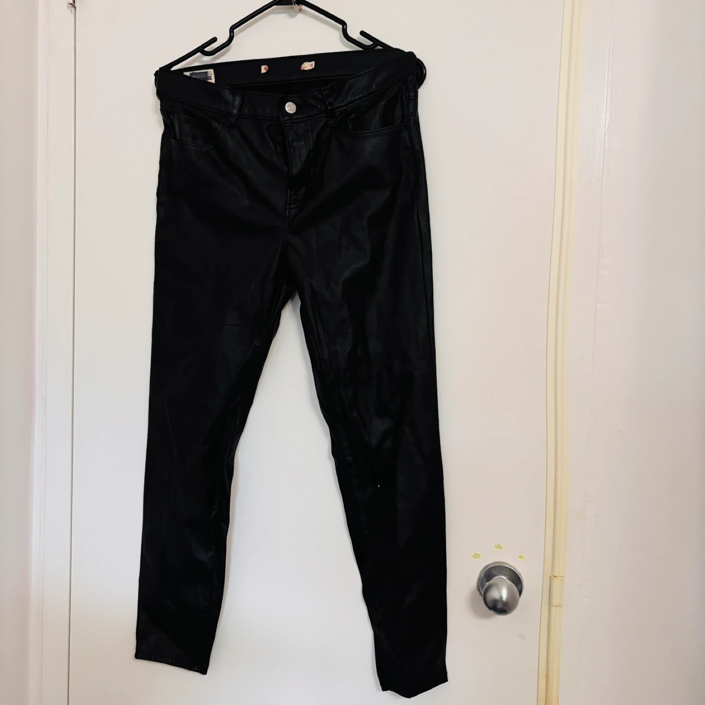 Black Faux Leather Pants