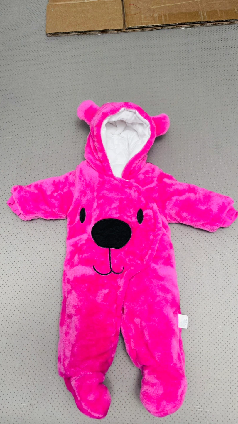 Pink Teddy Bear Bunting Suit