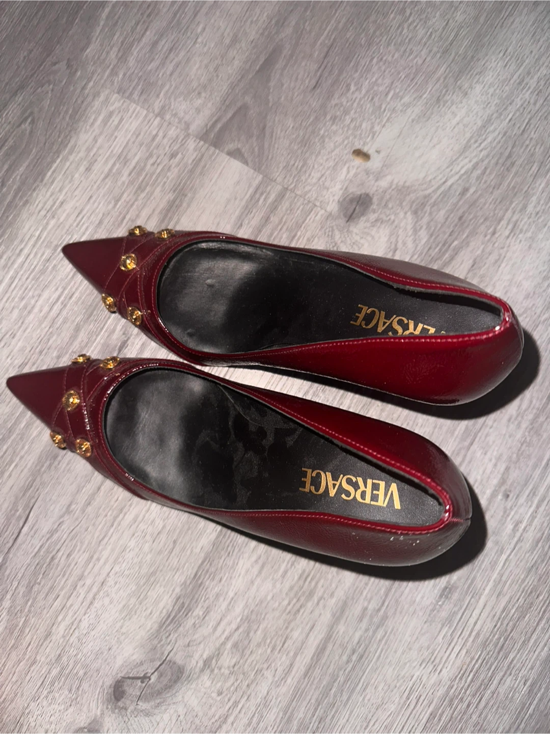Versace Red Studded Heels - photo 3