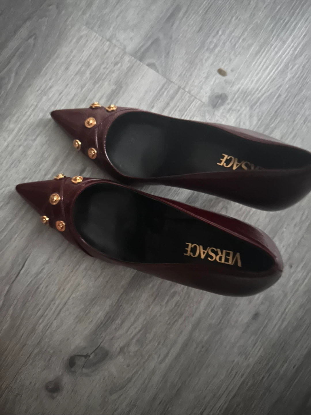 Versace Red Studded Heels - photo 4