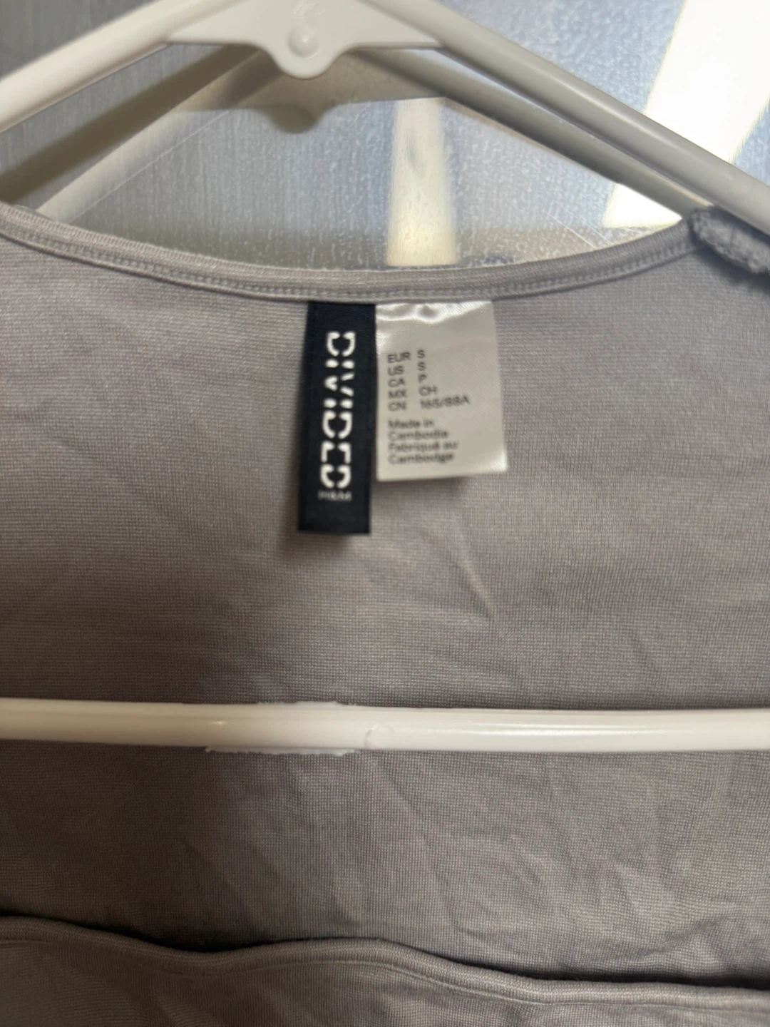 H&M Grey Square Neck Top - Size S - photo 2
