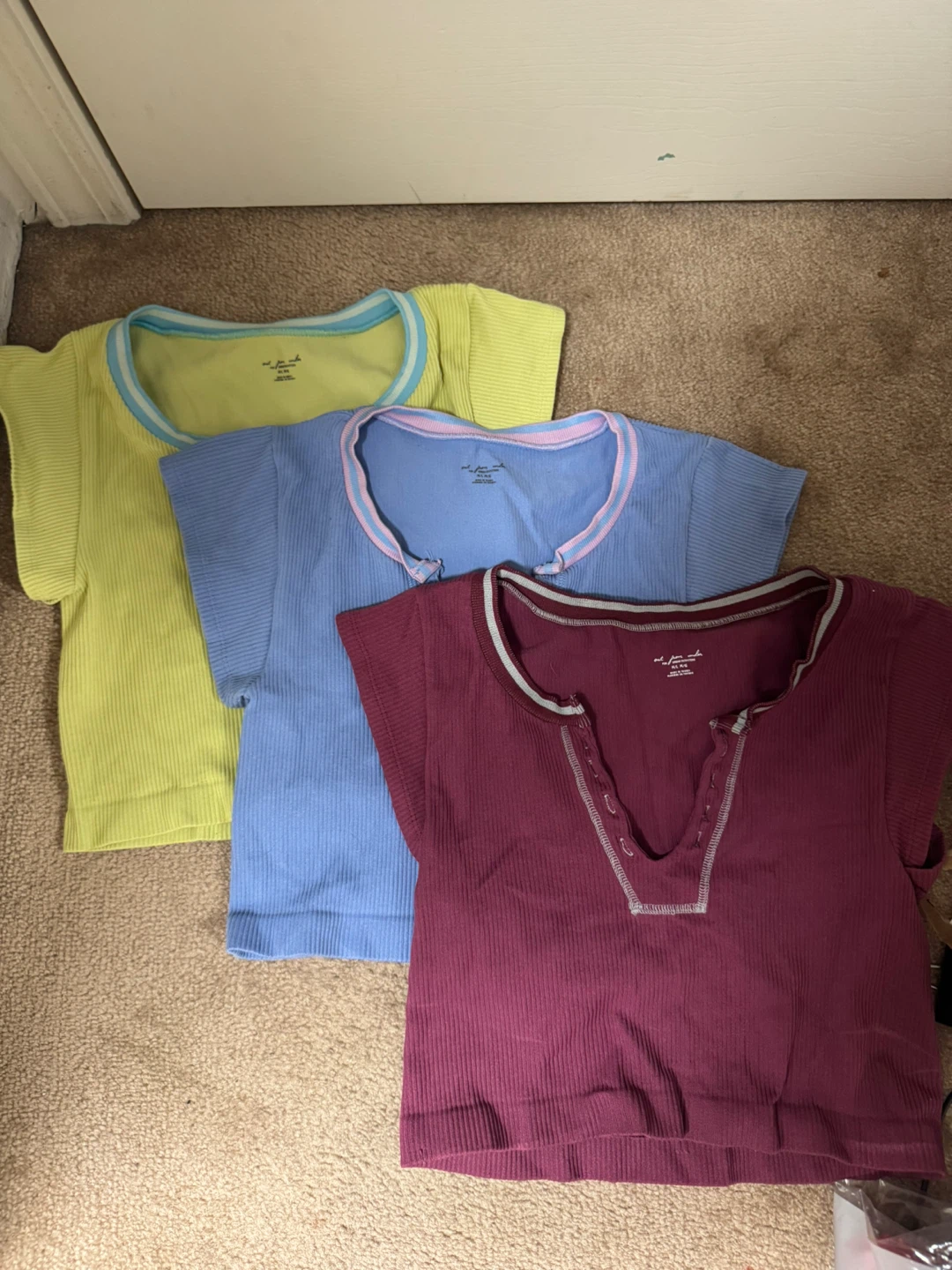 Urban Outfitters Ribbed Henley Crop Tops