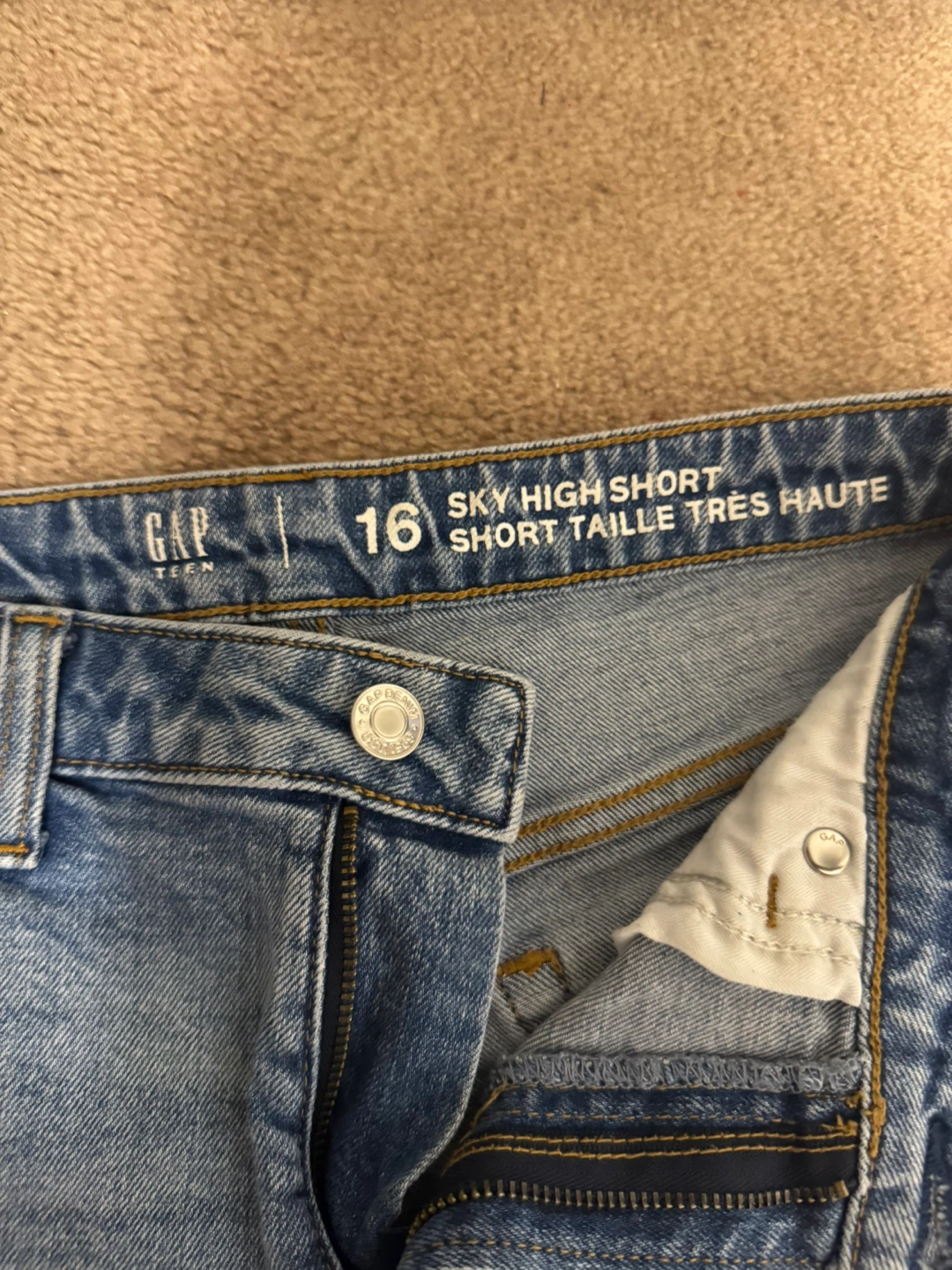 GAP TEEN Sky High Denim Shorts Size 16 - photo 2