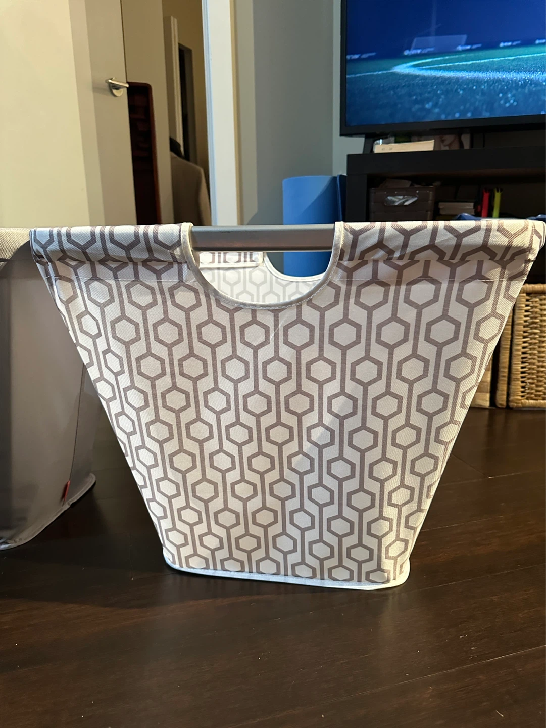 Patterned Laundry Hamper with Handles - photo 2