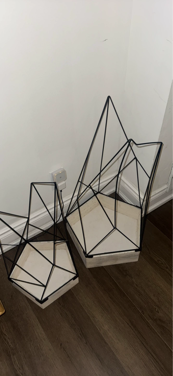 Geometric Metal Planter Set