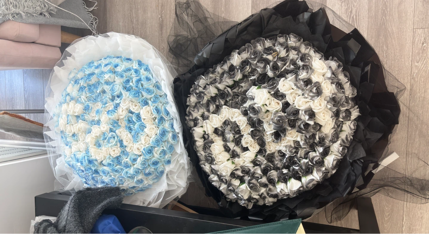 Two Large Bouquets of Artificial Roses