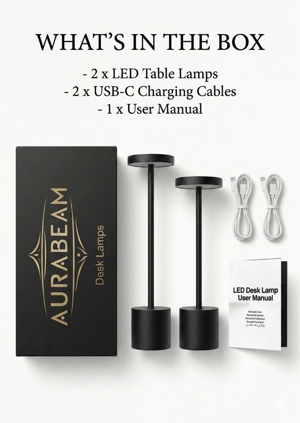 AURABEAM LED Table Lamps-set of 2-Brand New - photo 4