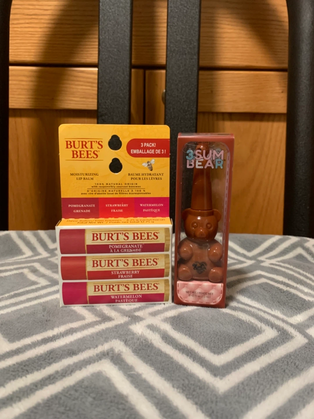 Combo: 3 Pack Lip Balm and 3SUM BEAR Lip Gloss