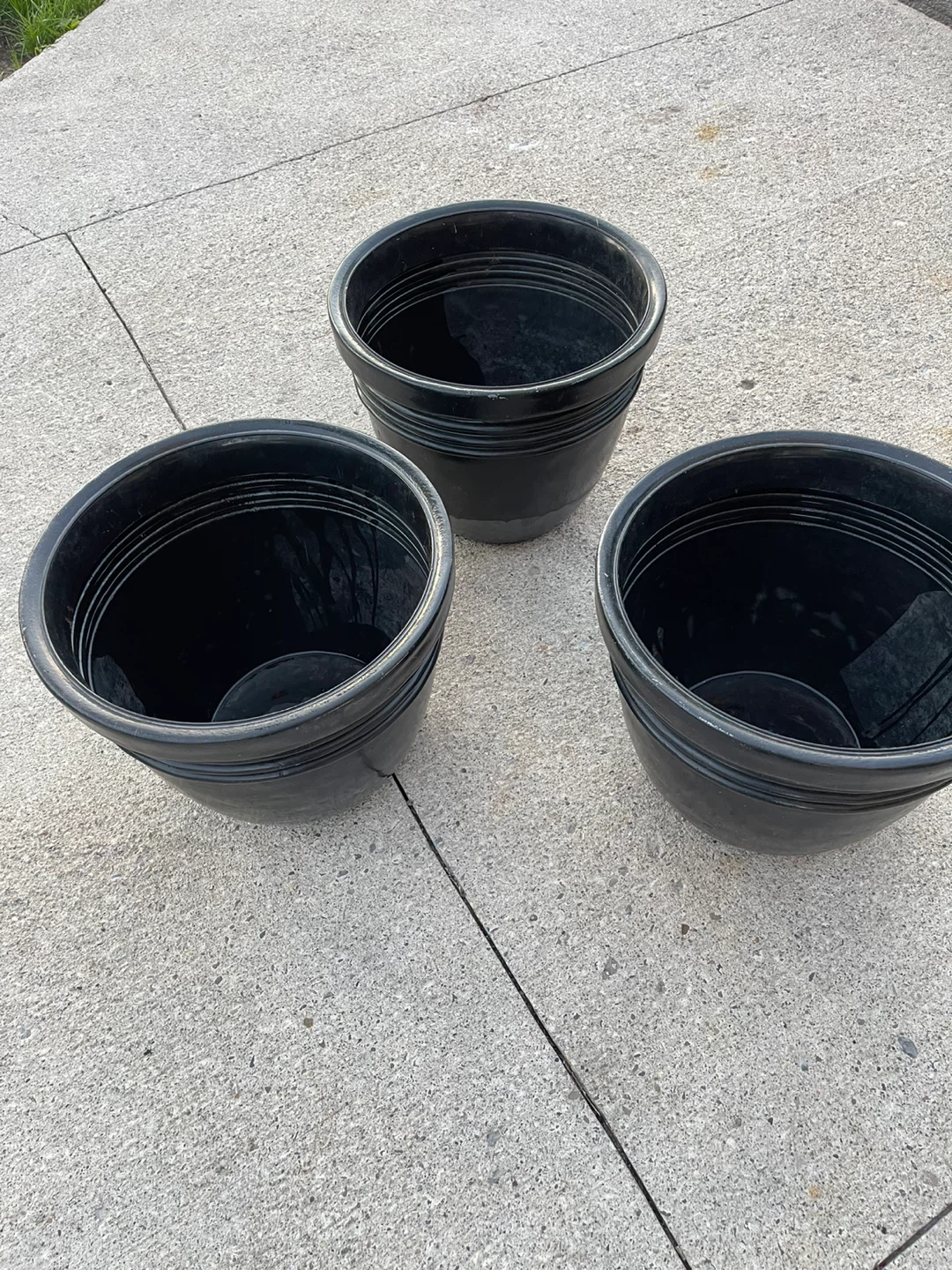 Set of 3 Black Planters