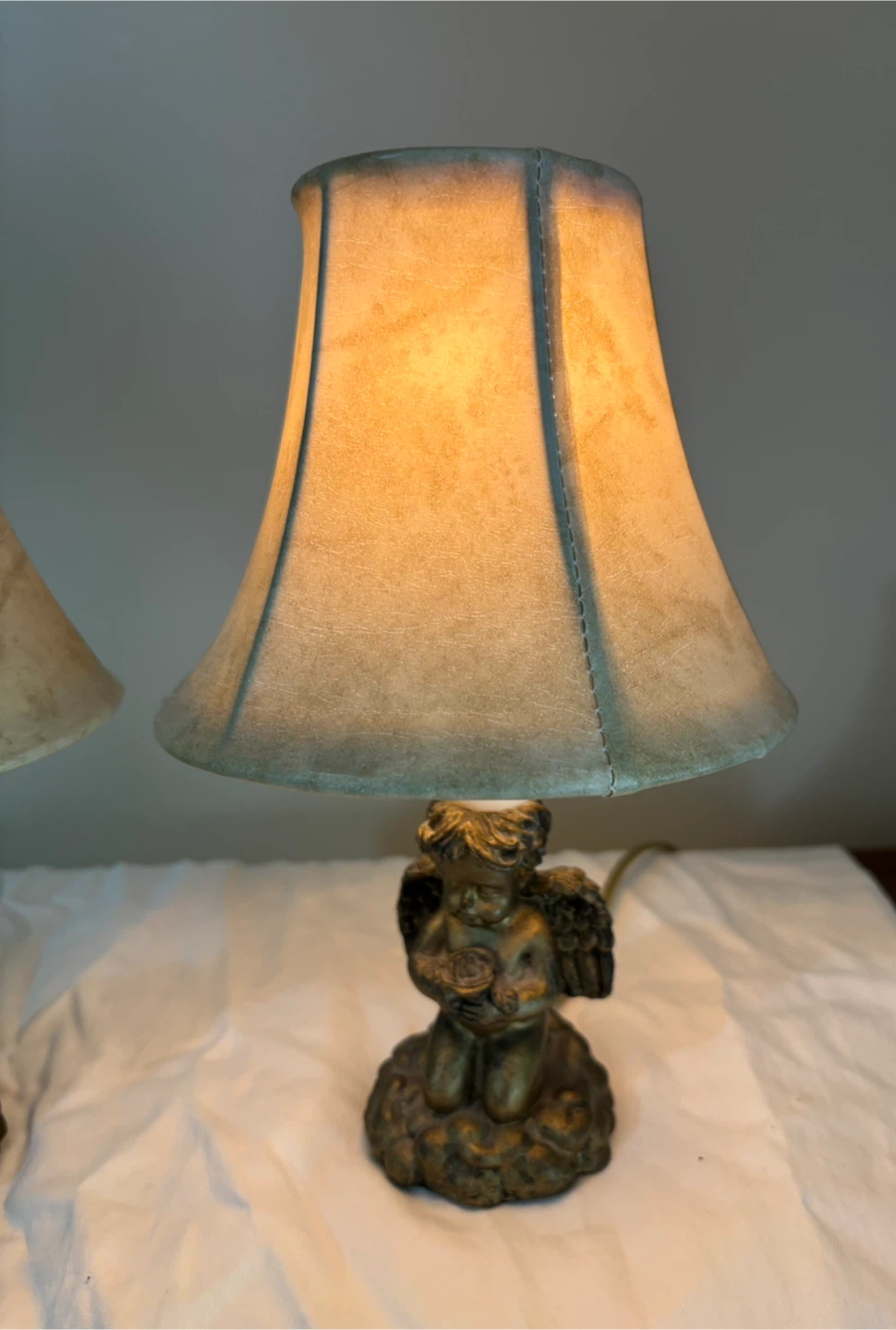 Pair of Cherub Lamps 10” high - photo 4