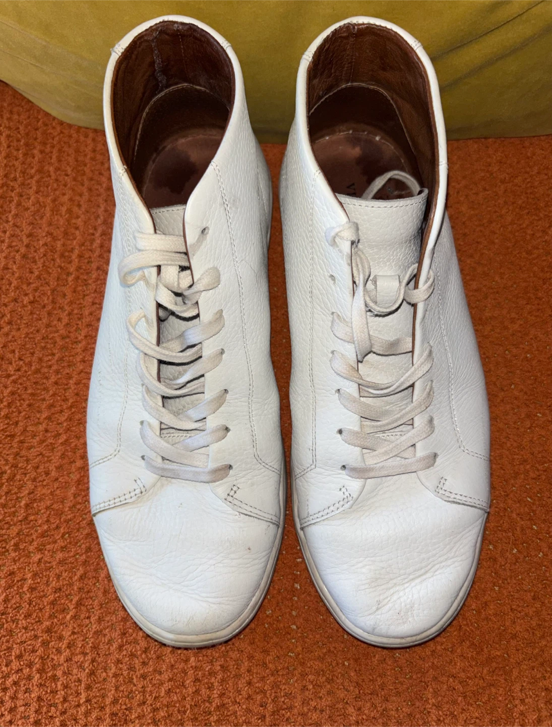 Vince Camuto White Leather High-Top Sneakers