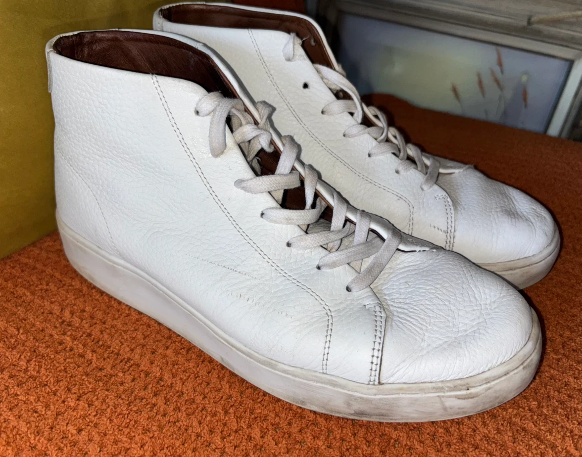 Vince Camuto White Leather High-Top Sneakers - photo 2