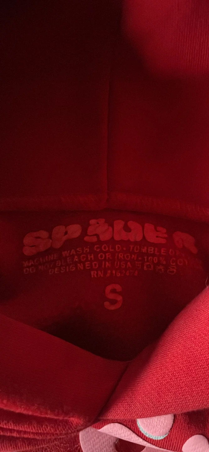 Sp5der Red Hoodie Size S - photo 3