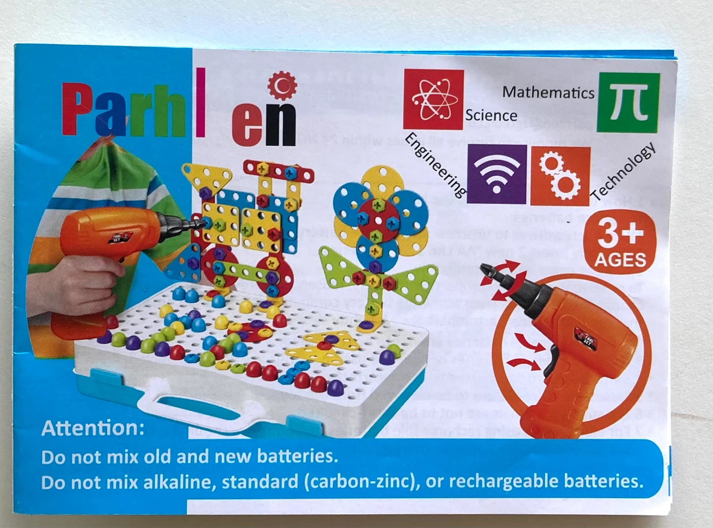 Building Toy Set with battery powered Drill