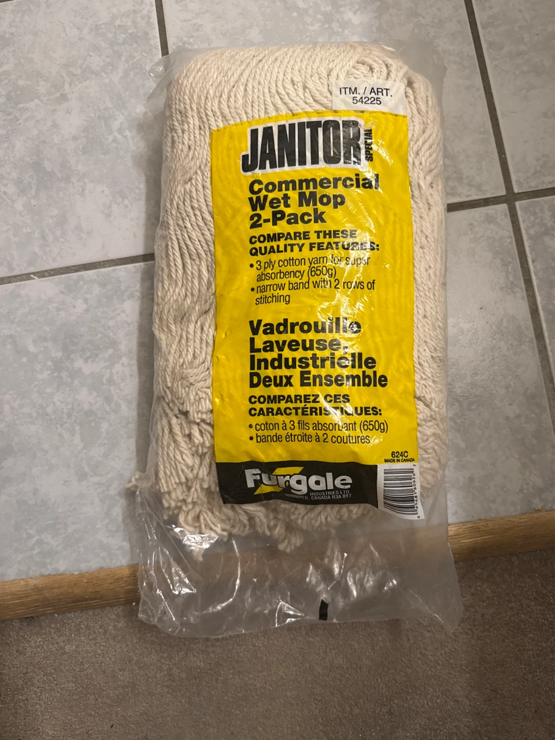 Janitor Commercial Wet Mop Heads (2-Pack)