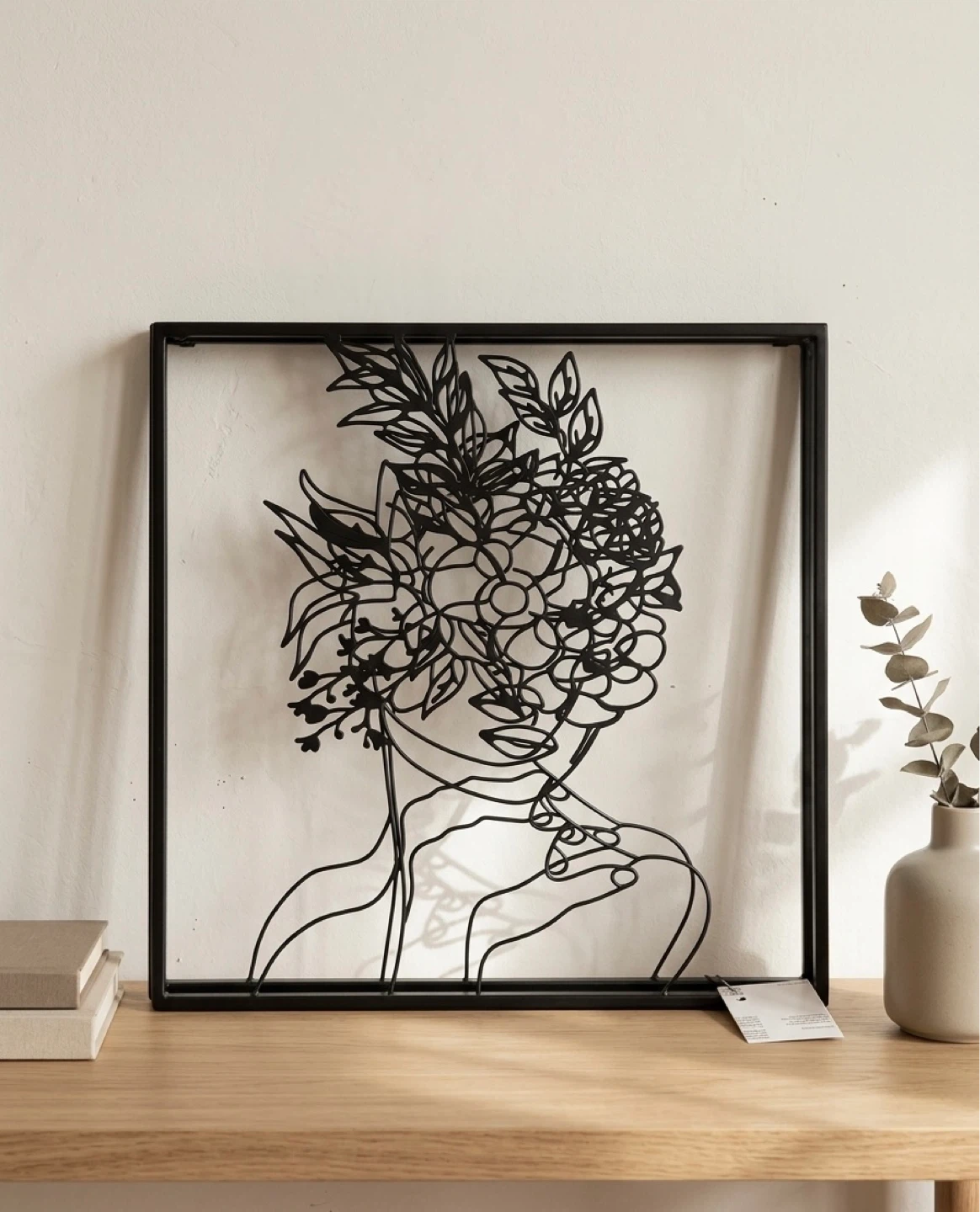 2 Wire Frame Wall Art with Floral Head