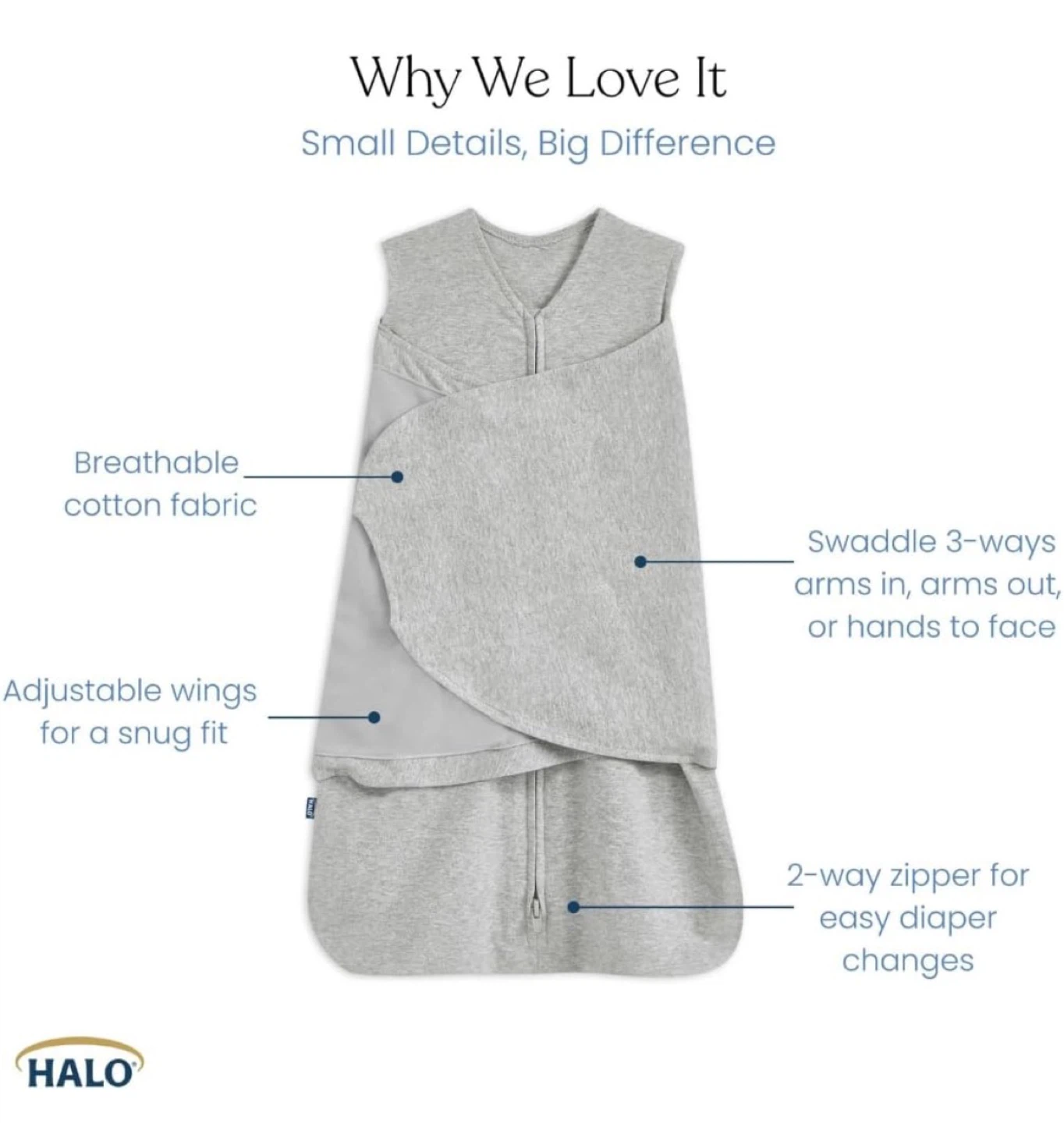 ⚽️ New Cotton Halo Sleepsack Swaddle S 3-6M - photo 3