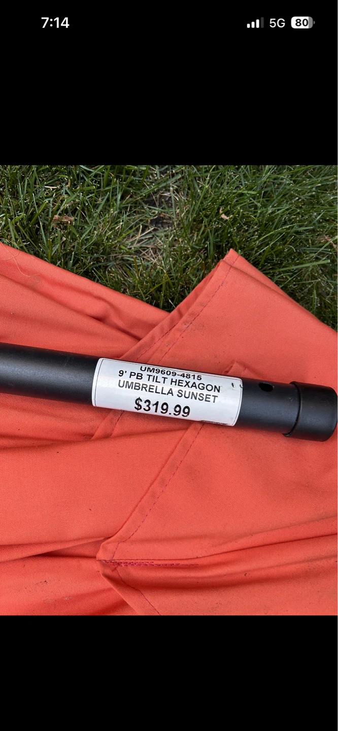 9' PB Tilt Hexagon Umbrella Sunset - photo 3