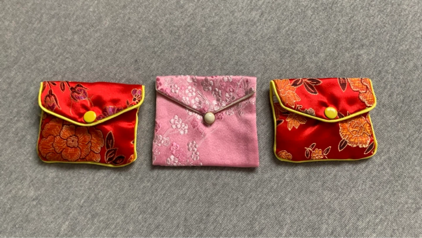 Small Embroidered Button Closure Pouches - $3 each ⚽️