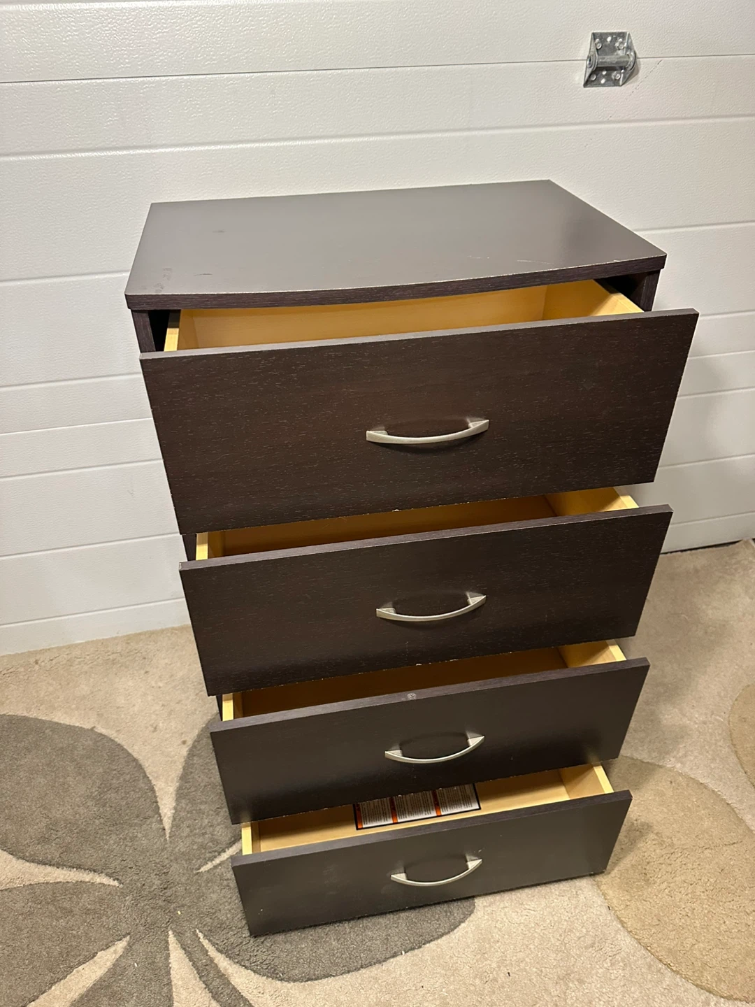 Dark Brown 4-Drawer Chest – Solid & Stylish Storage