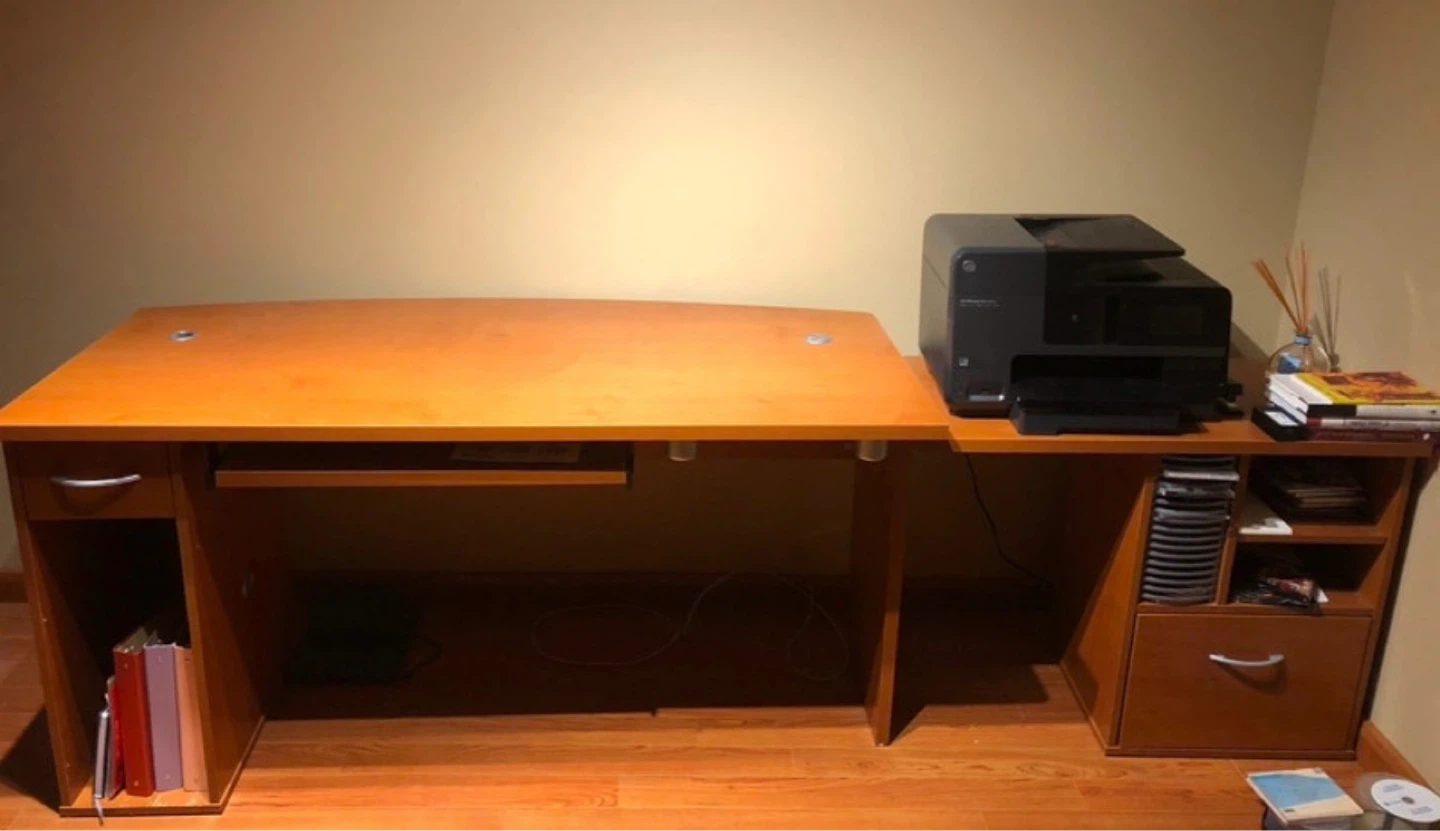 Office Desk with Keyboard Tray and Storage