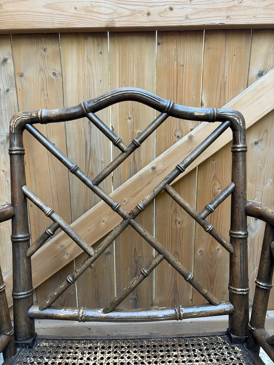 Vintage Bamboo Style Armchair with Cane Seat - photo 3