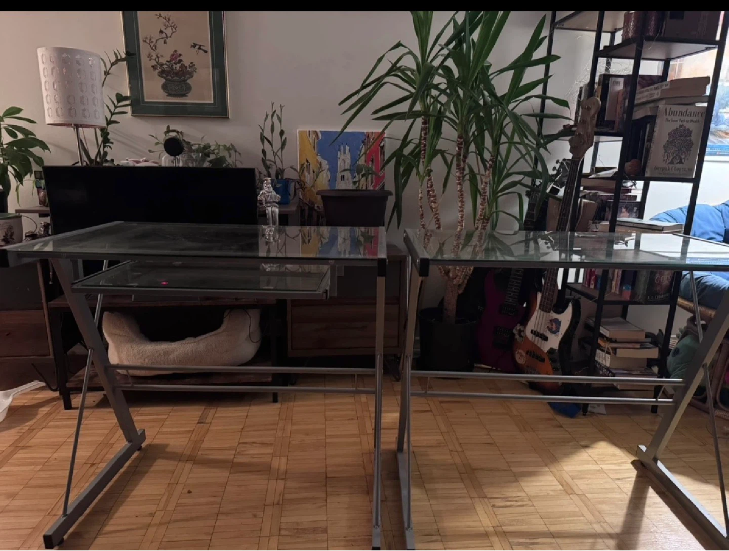 Glass and Metal computer desks (Set of 2) - photo 2