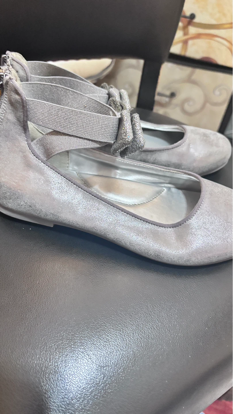 ⚽ Silver Ballet Flats with Bows - photo 2