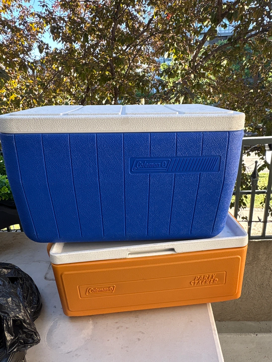Coleman Cooler - Blue and Orange Party Stacker Set