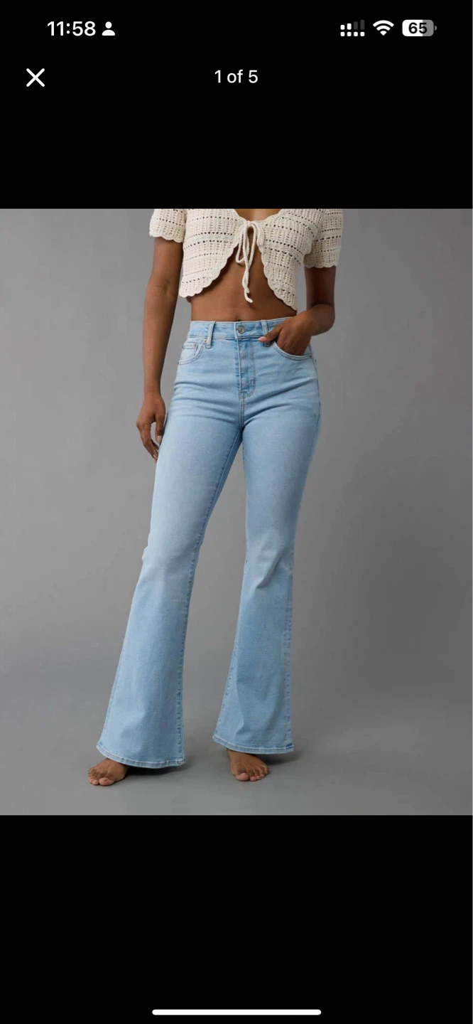 Used-American Eagle Flare Jeans Light Wash