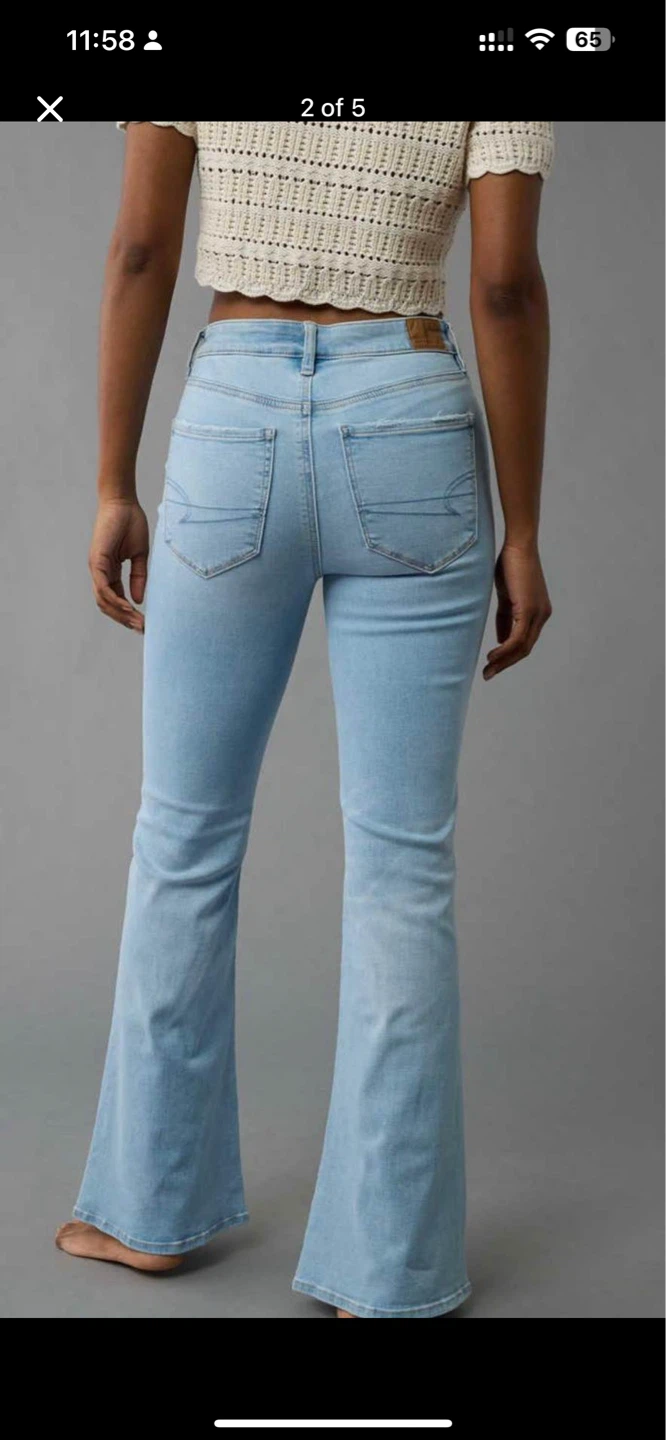 Used-American Eagle Flare Jeans Light Wash - photo 2