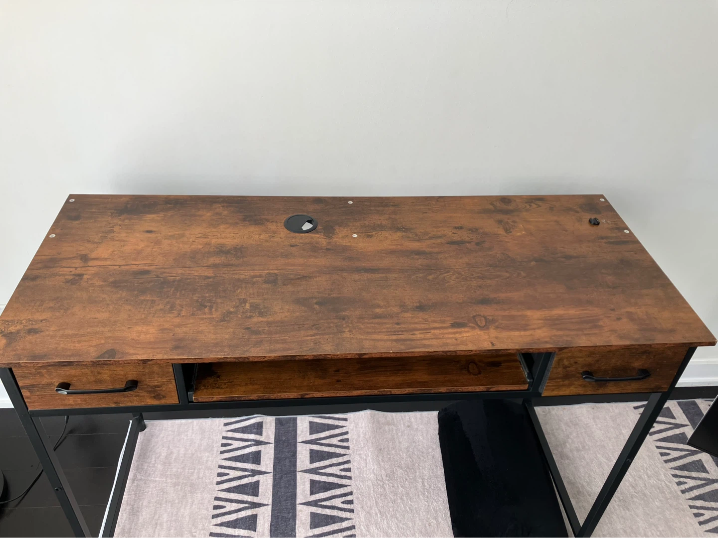 Wood Grain Computer Desk with Drawers