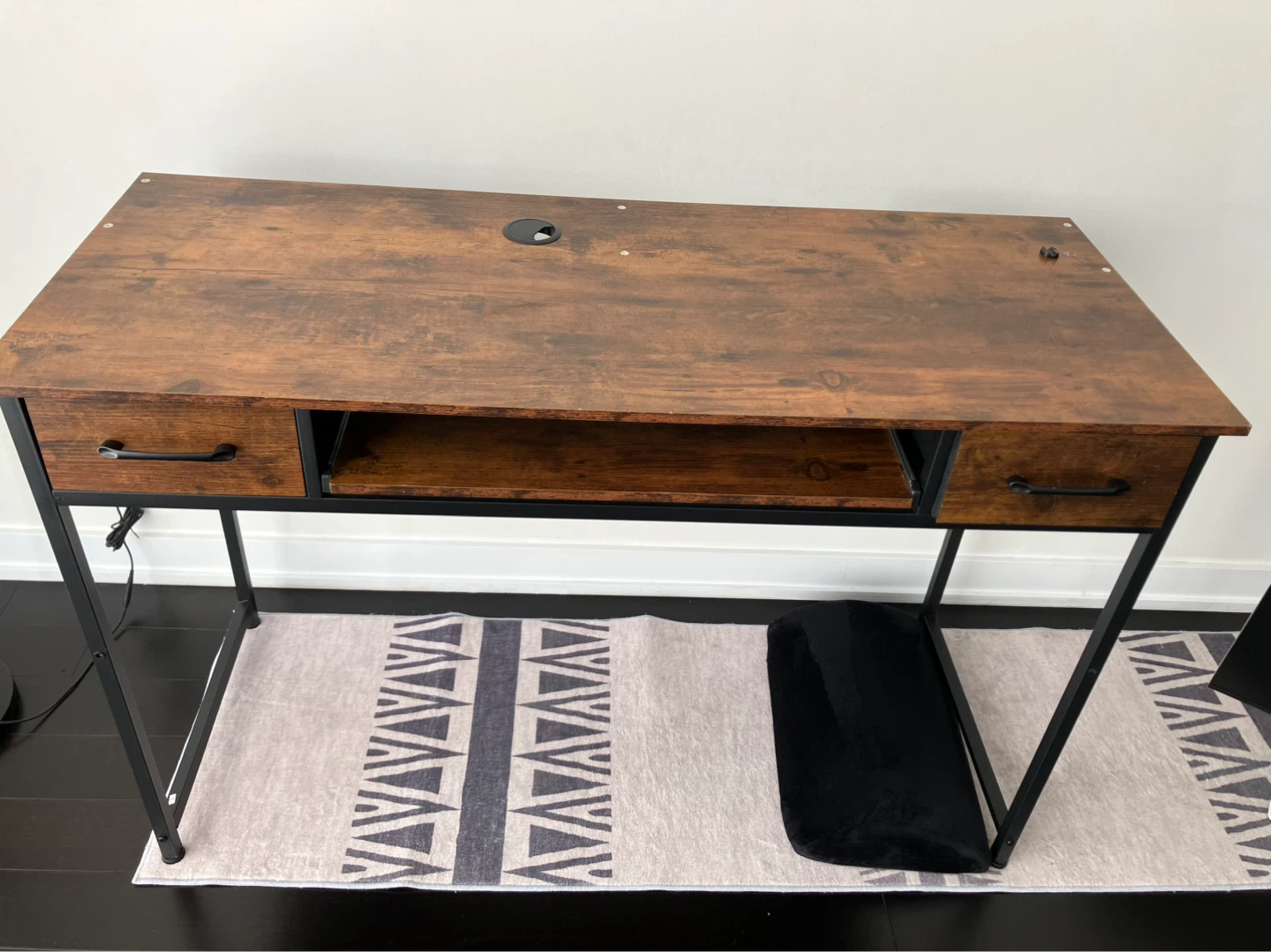 Wood Grain Computer Desk with Drawers - photo 5