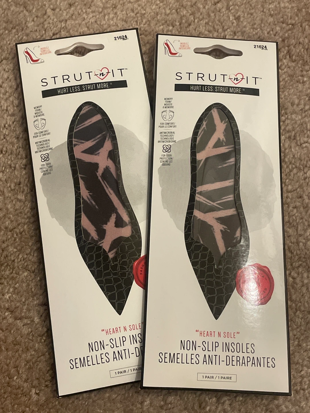 ⚽️ New Strut It Non-Slip Insoles (2 Pairs)