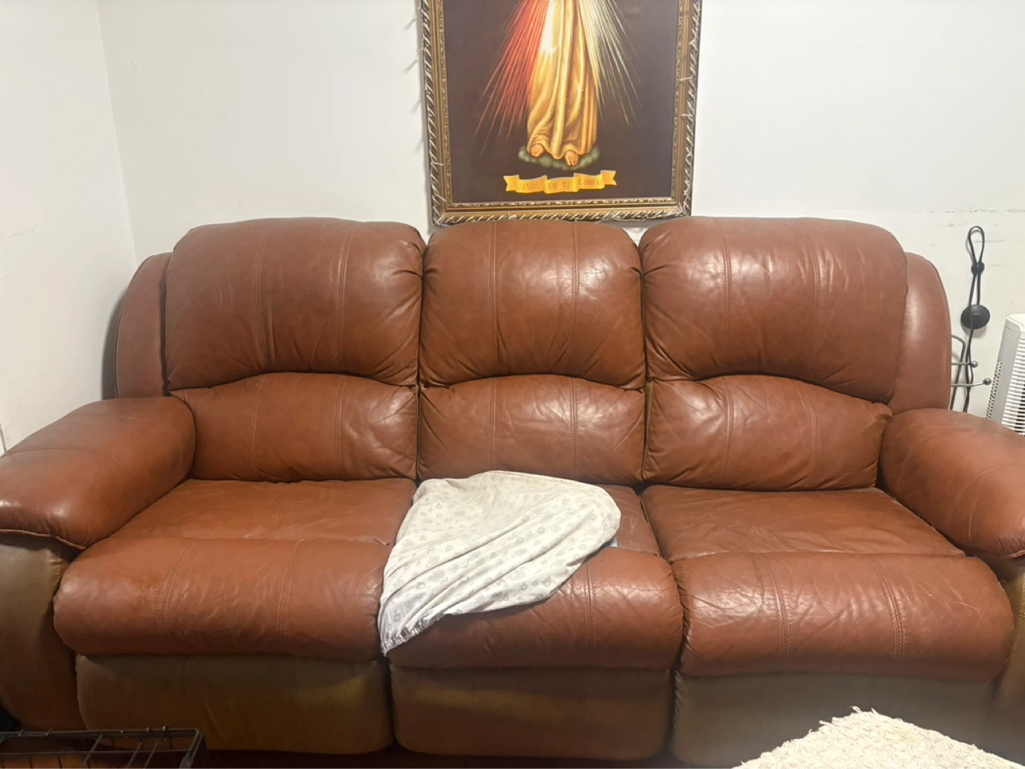 Brown Leather Sofa - photo 2