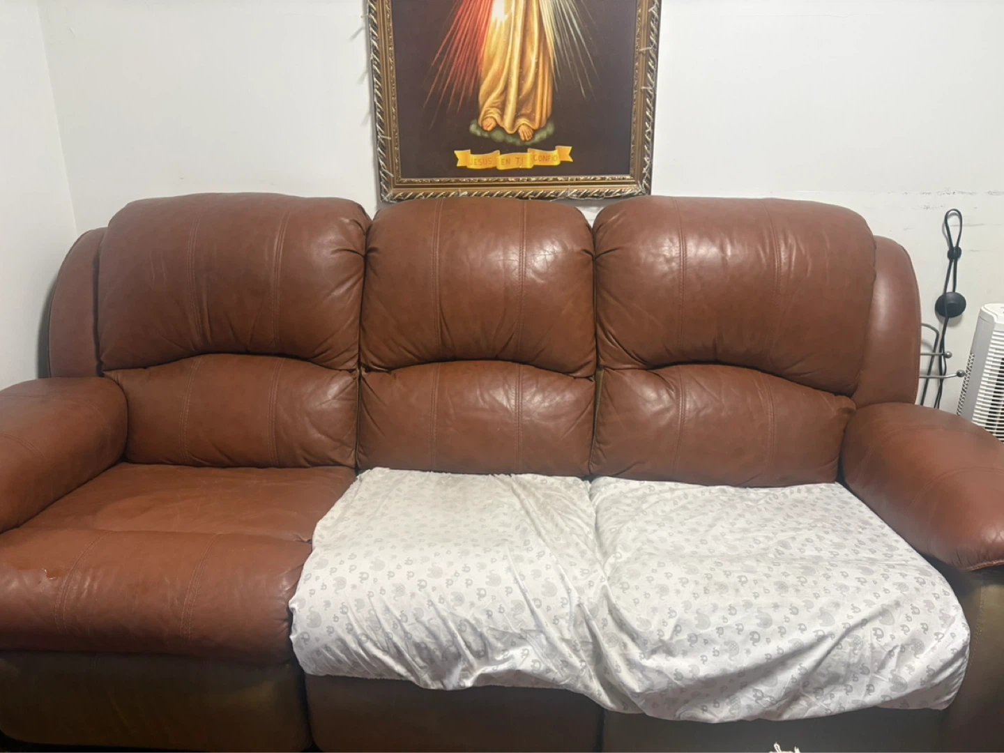 Brown Leather Sofa - photo 3