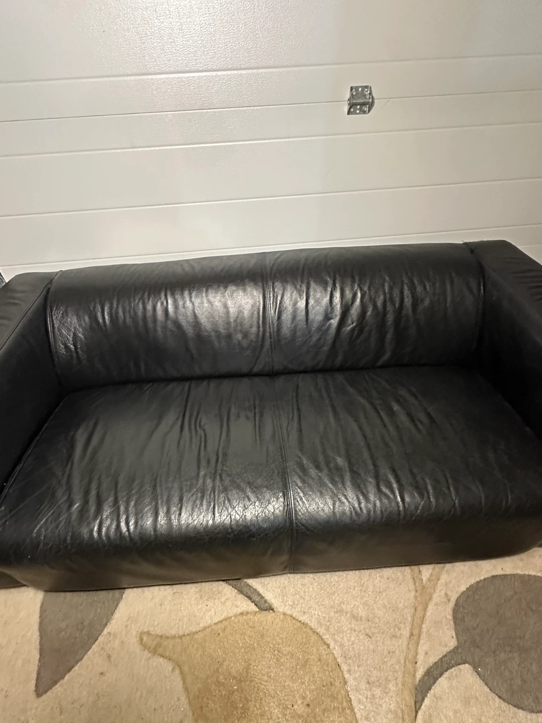 Modern Black Leather Sofa