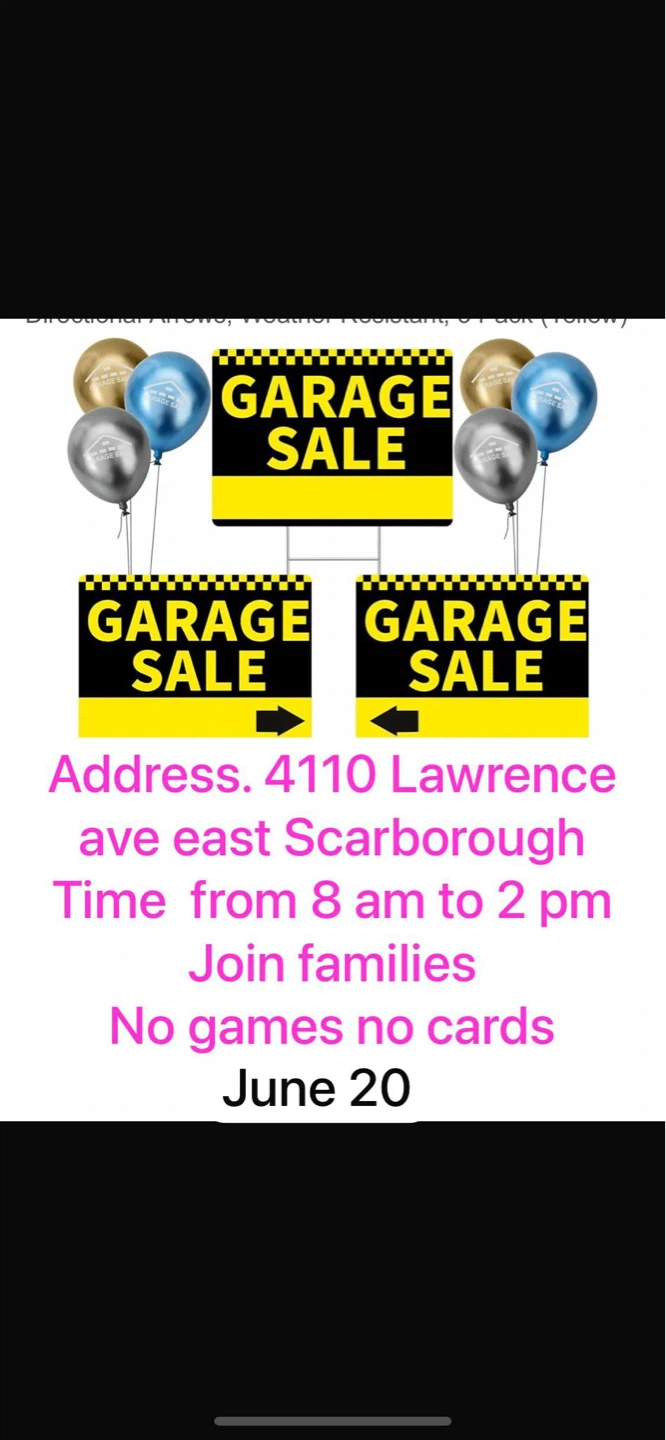 Garage Sale in Scarborough - June 20