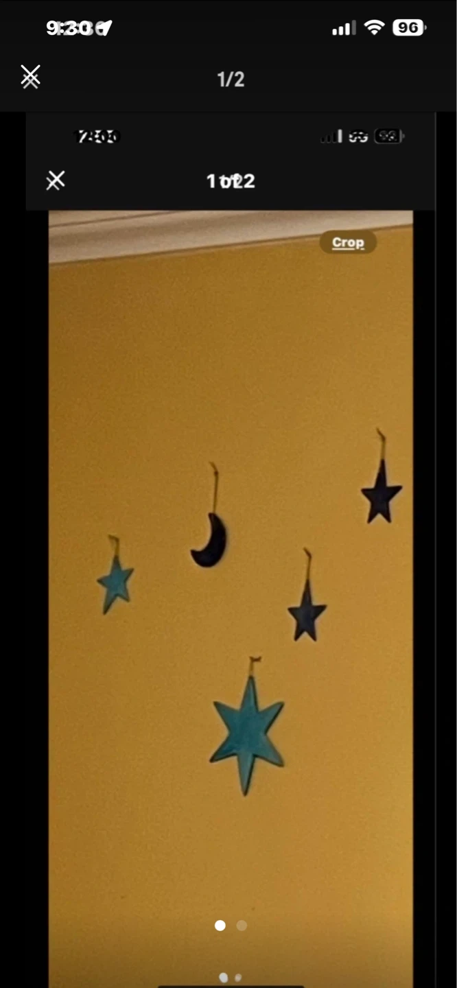 Ceramic Star and Moon Ornaments Set