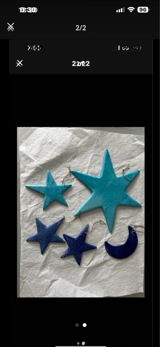 Ceramic Star and Moon Ornaments Set - photo 2