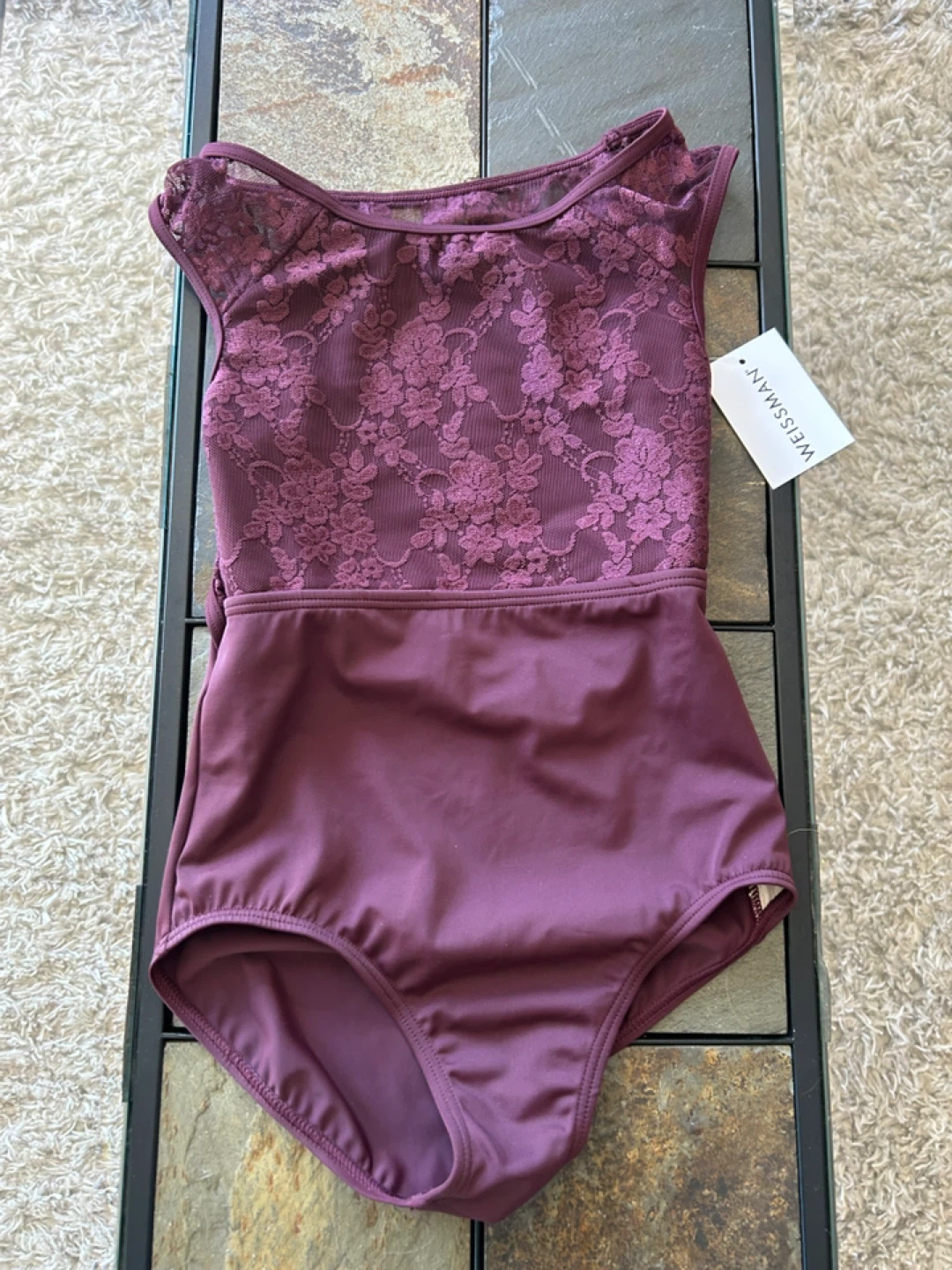 Weissman Plum Lace Leotard size CM 3 available