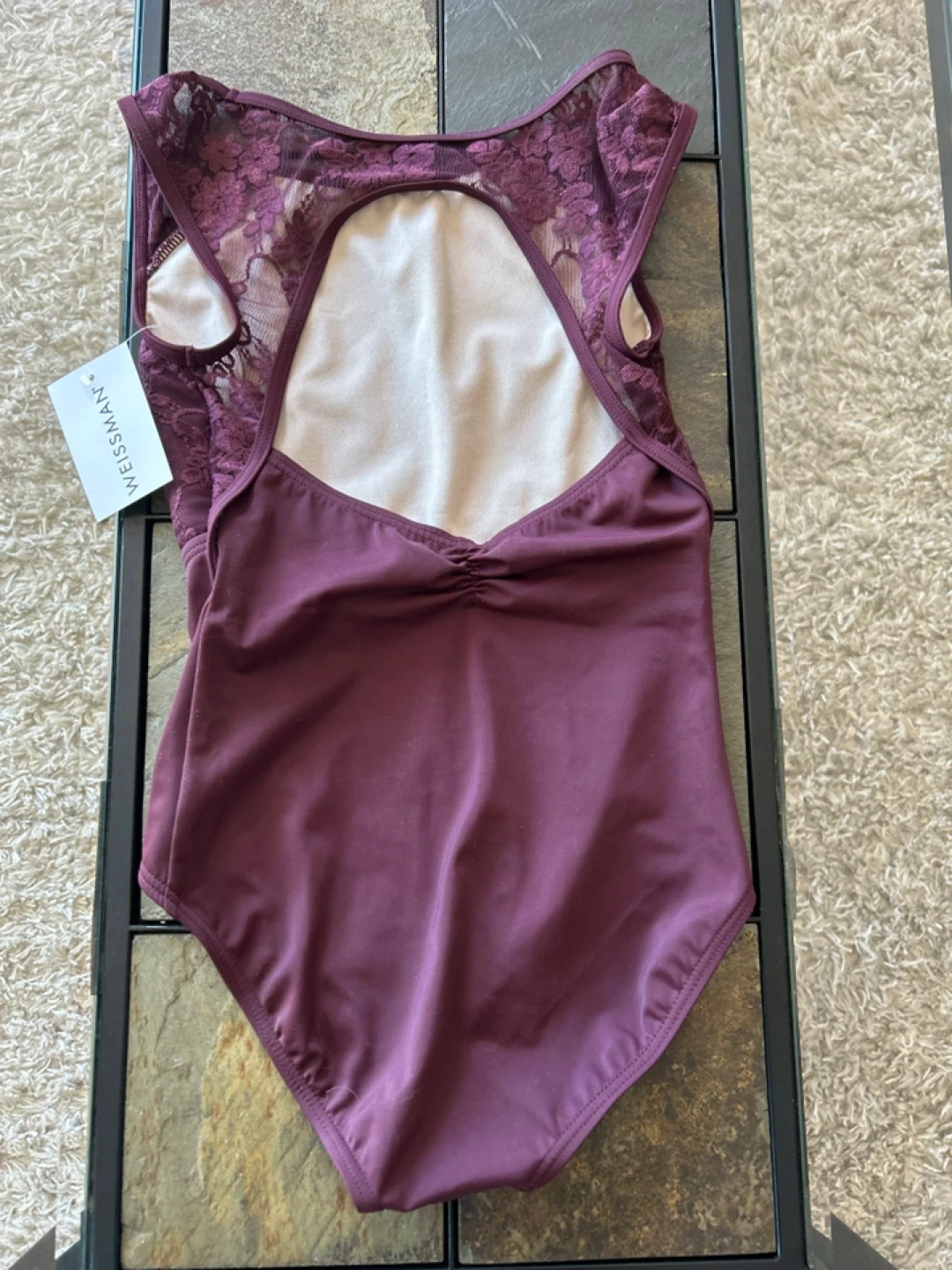 Weissman Plum Lace Leotard size CM 3 available - photo 2