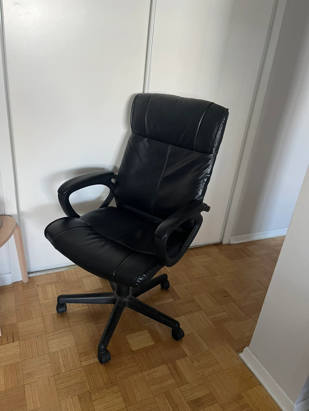 Black Faux Leather Office Chair