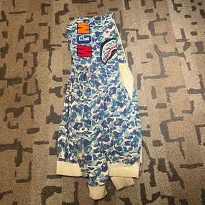 A Bathing Ape Shark Hoodie Camo Blue