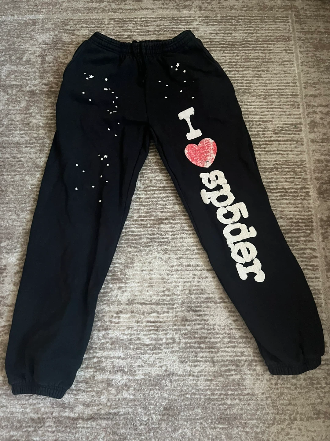 Black I Love Sp5der Sweatpants
