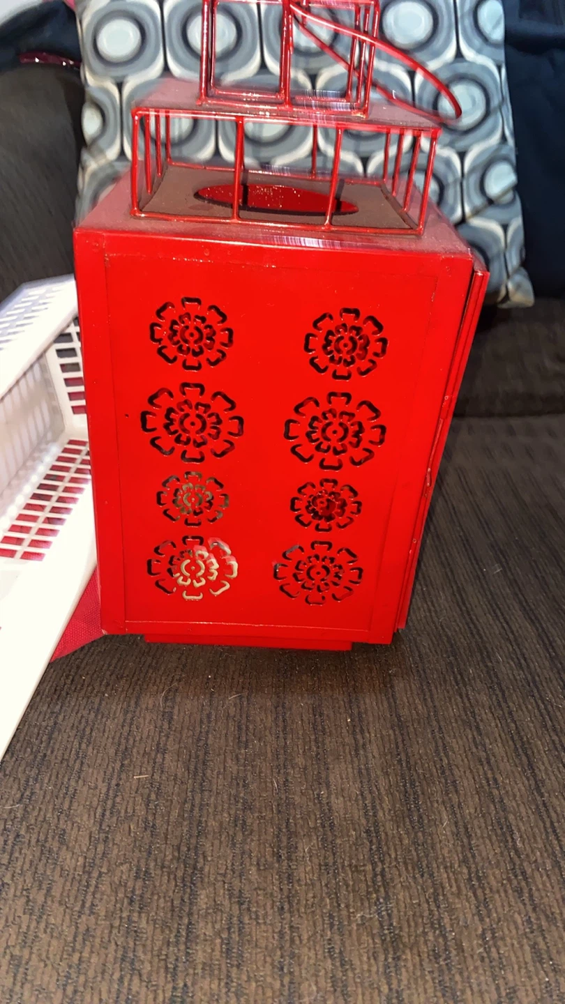 Red Lantern with Cutout Design