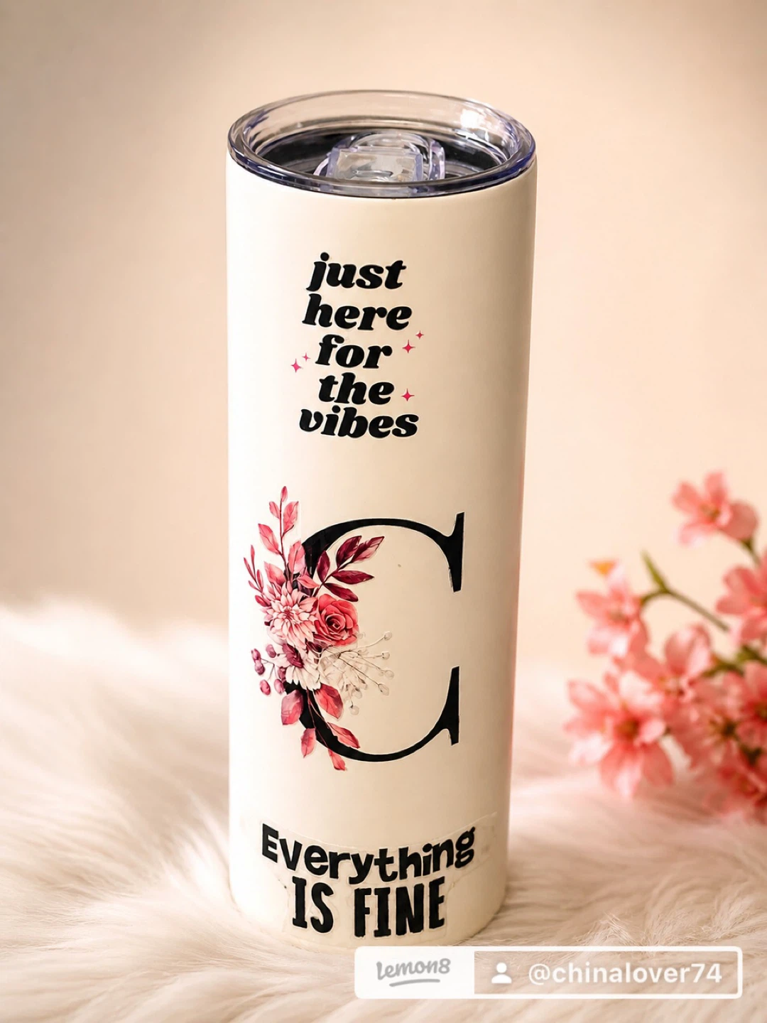 White Tumbler Cup with Lid - photo 2